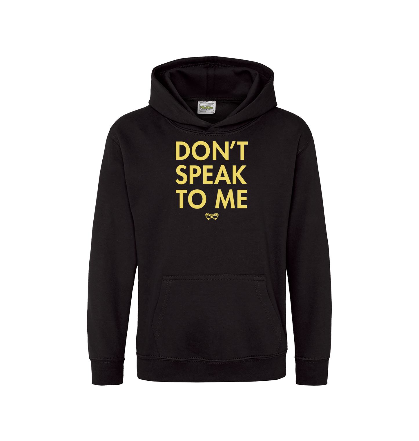 Jet Black Printed Kids Hoodie Front