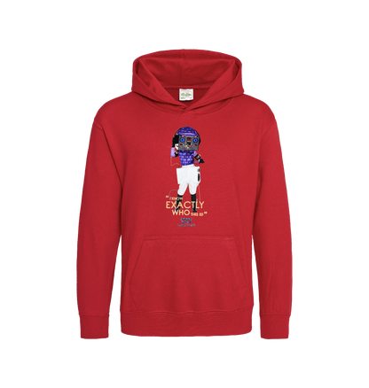 Fire Red Printed Kids Hoodie Front