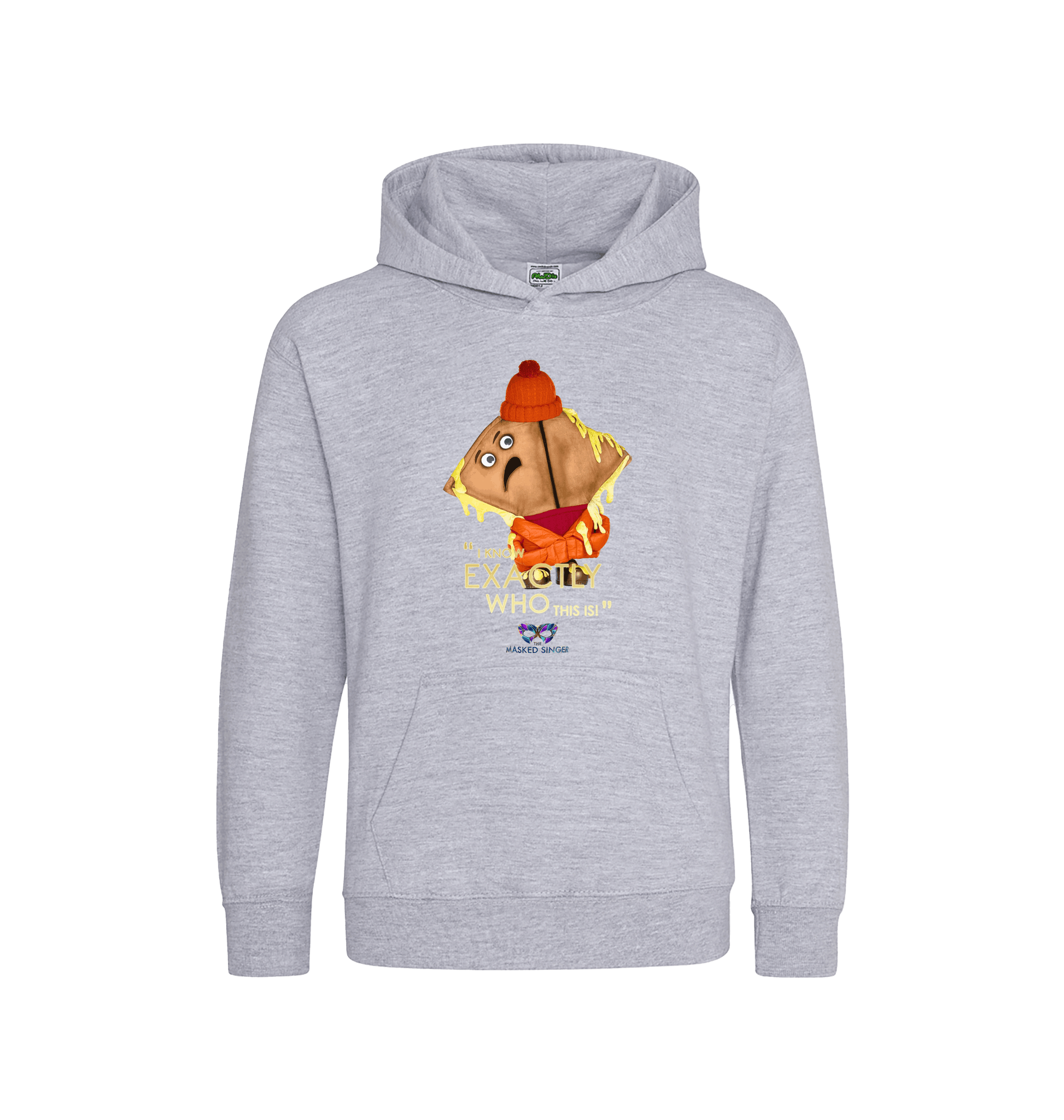 Heather Grey Printed Kids Hoodie Front