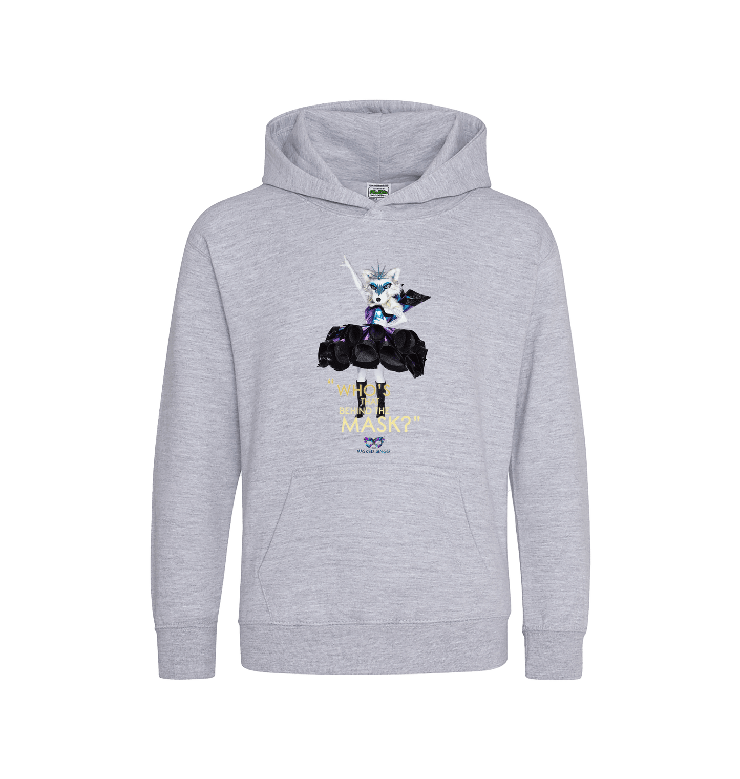 Heather Grey Printed Kids Hoodie Front