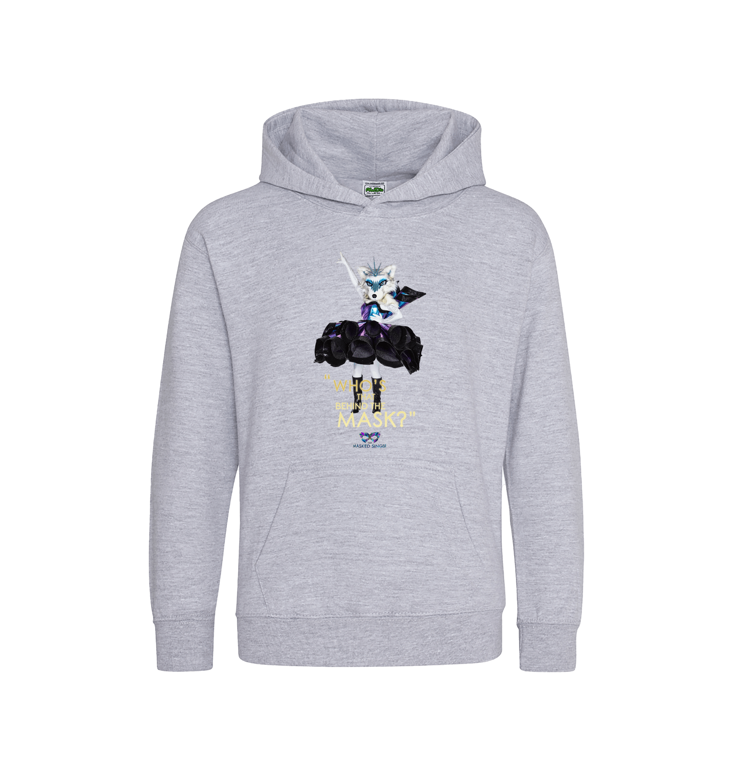 Heather Grey Printed Kids Hoodie Front