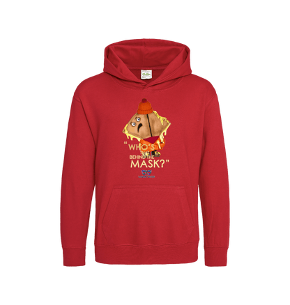 Fire Red Printed Kids Hoodie Front