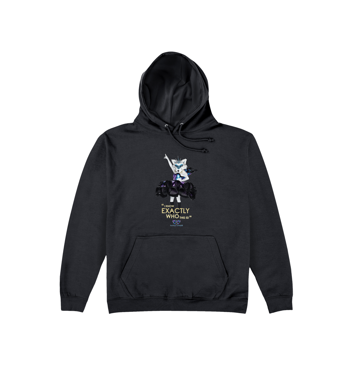 Jet Black Printed Hoody Front