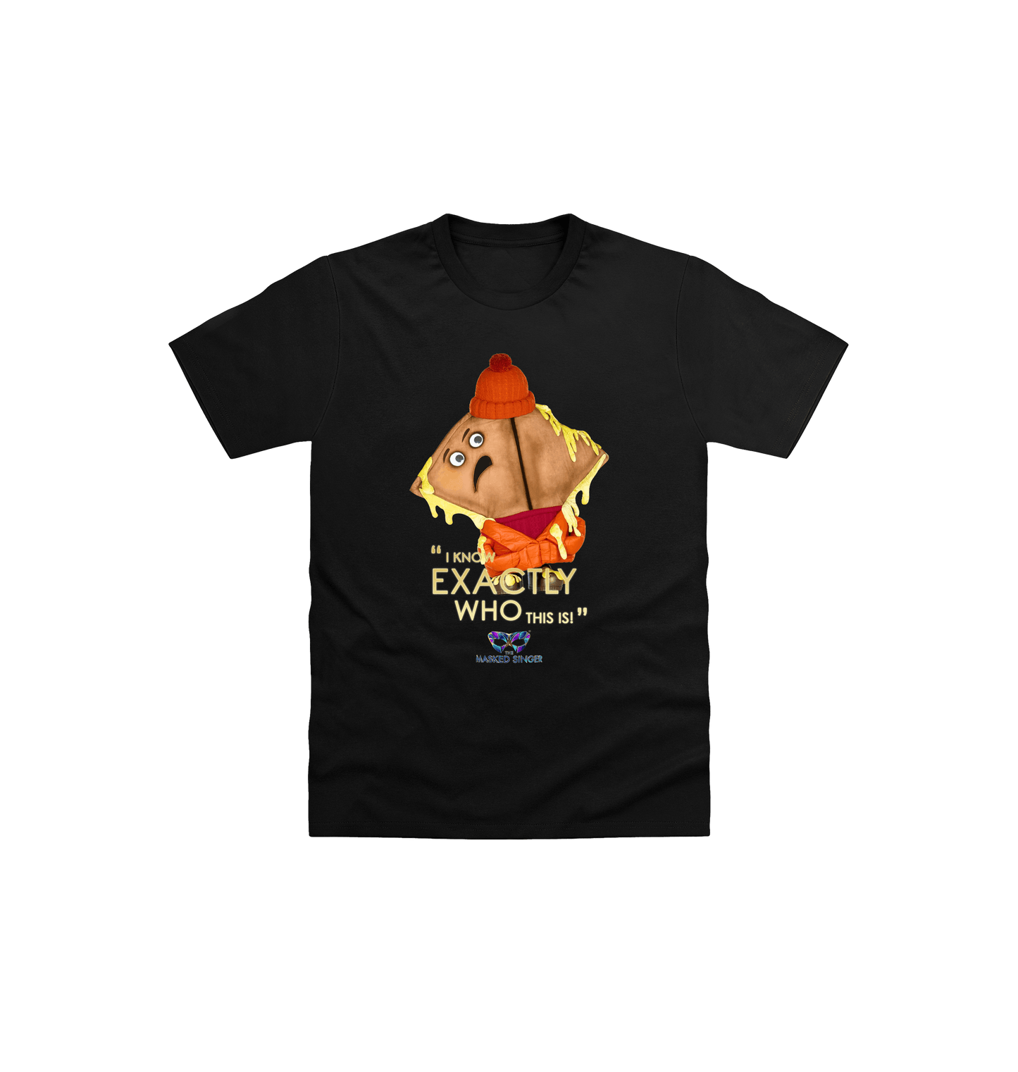 Black Printed Kids T-Shirt Front