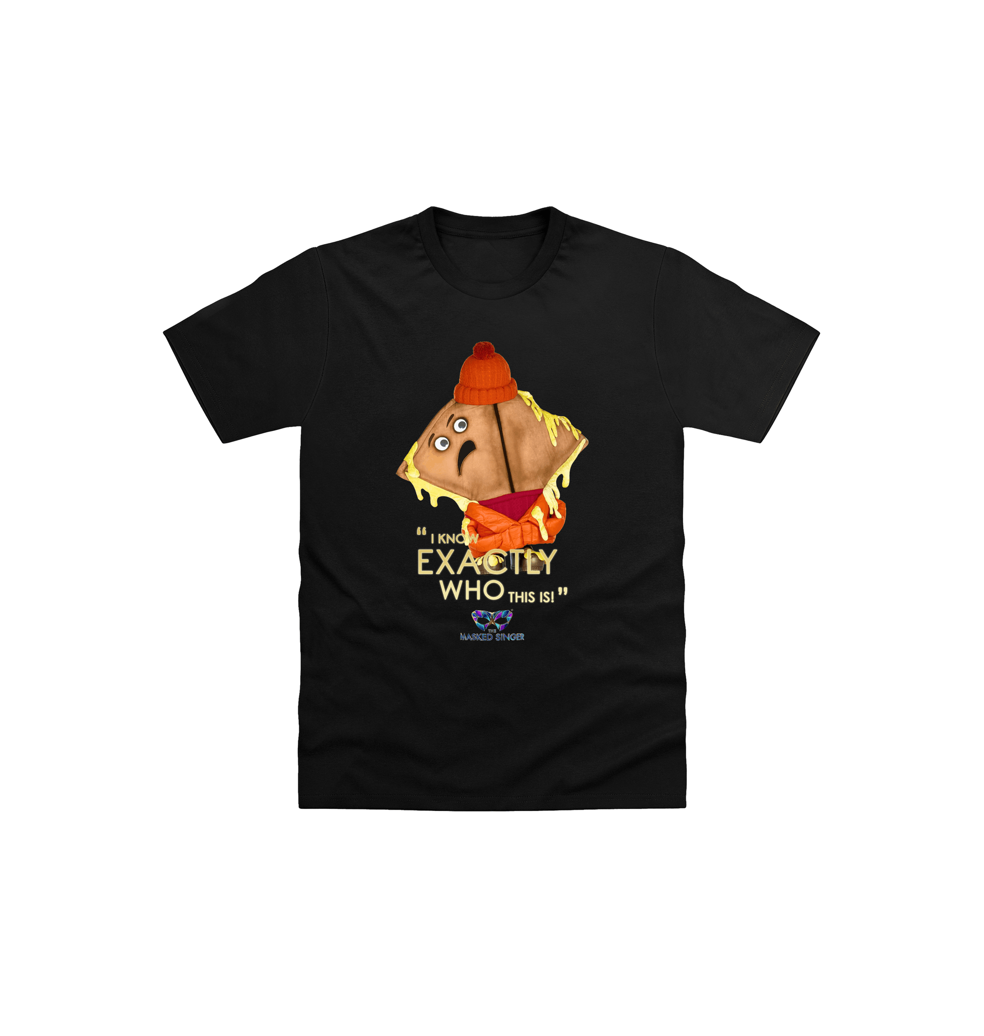 Black Printed Kids T-Shirt Front