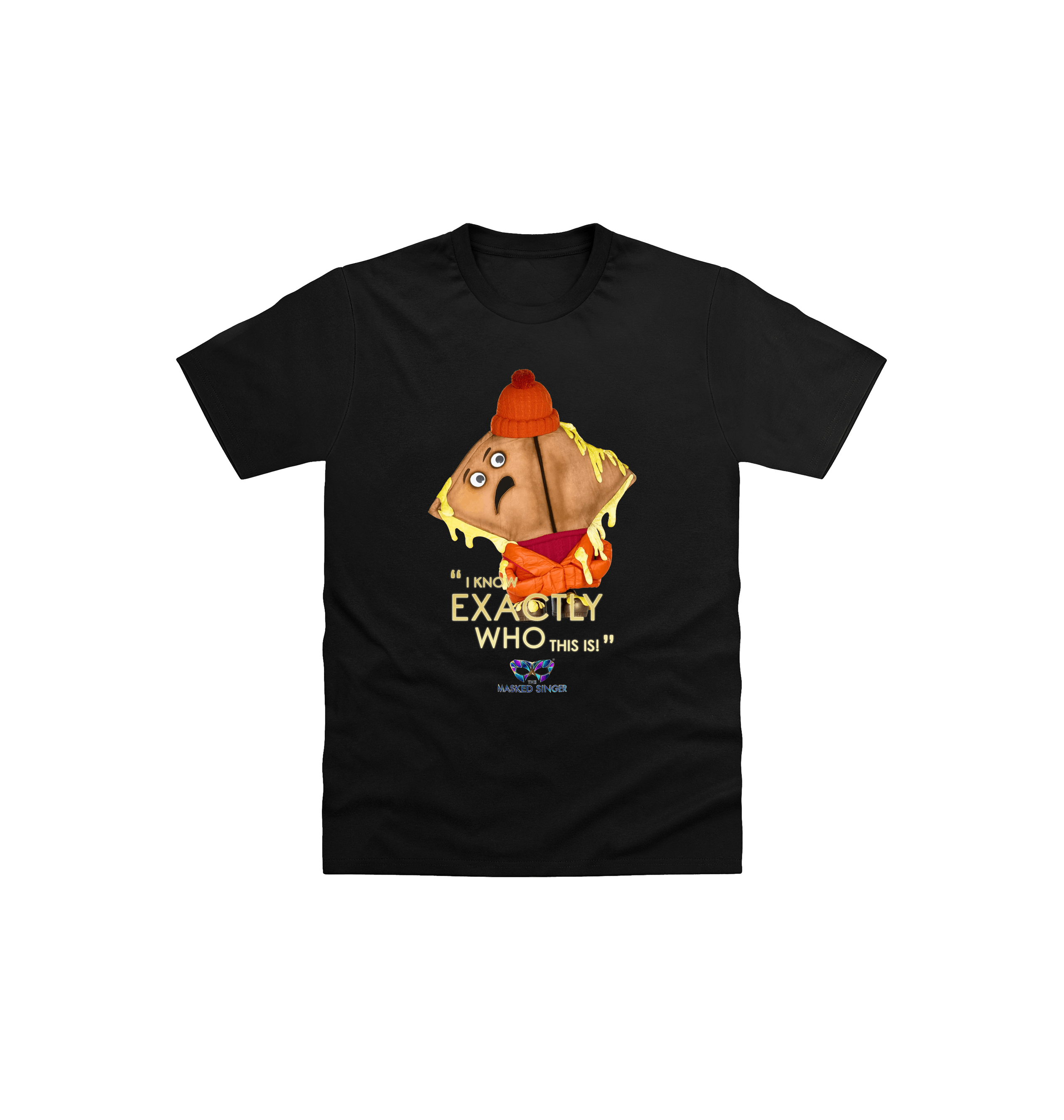 Black Printed Kids T-Shirt Front