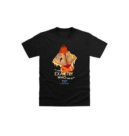 Black Printed Kids T-Shirt Front