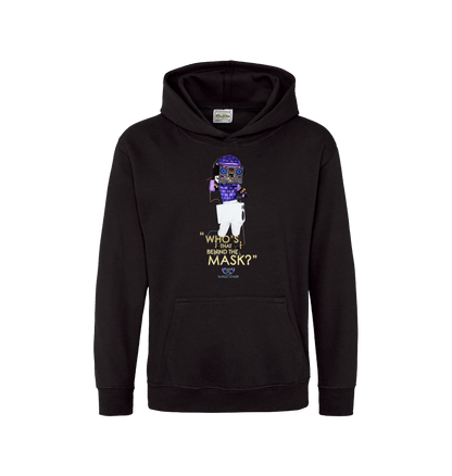 Jet Black Printed Kids Hoodie Front