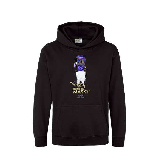 Jet Black Printed Kids Hoodie Front