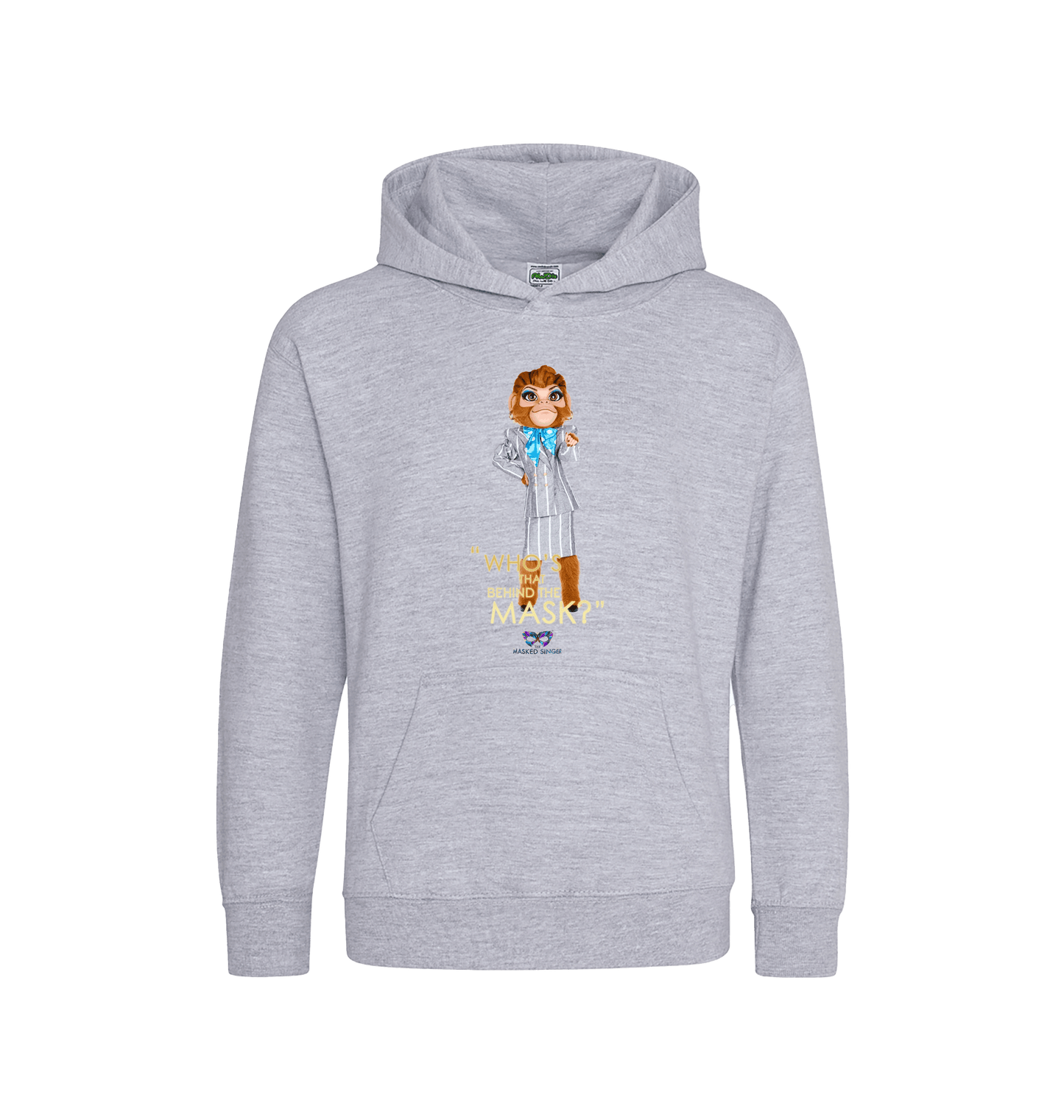 Heather Grey Printed Kids Hoodie Front