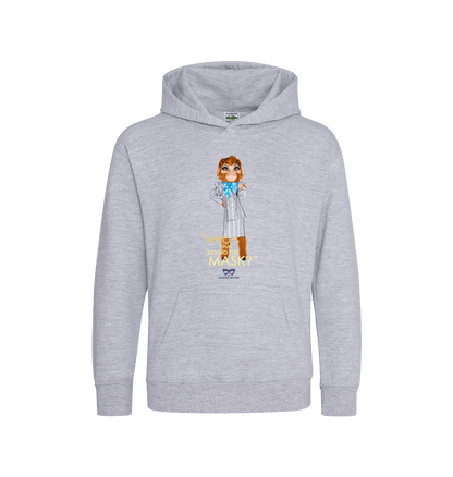 Heather Grey Printed Kids Hoodie Front
