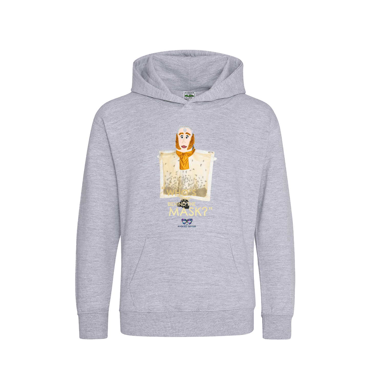 Heather Grey Printed Kids Hoodie Front