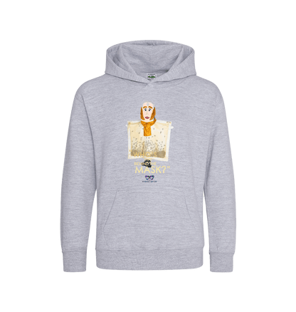 Heather Grey Printed Kids Hoodie Front