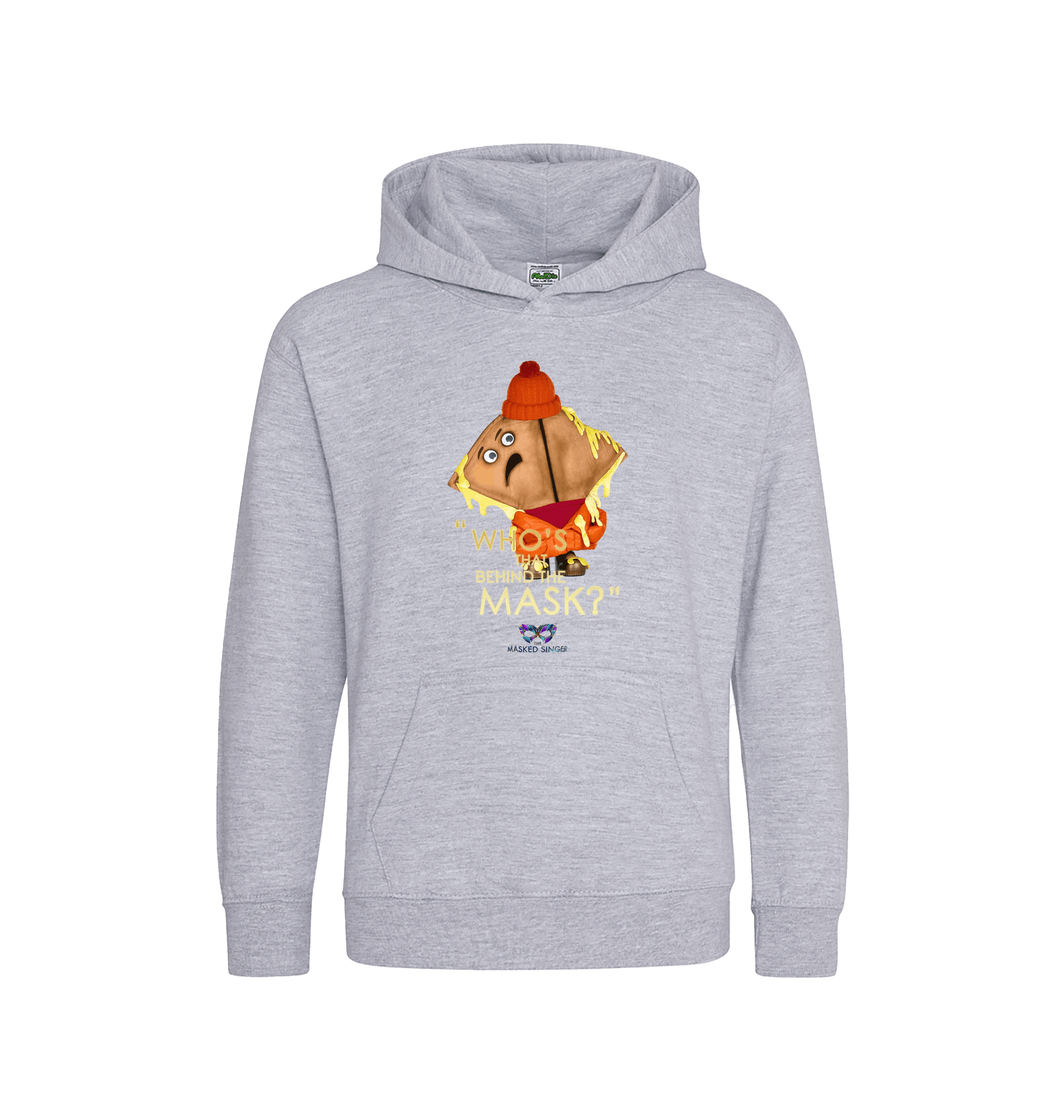 Heather Grey Printed Kids Hoodie Front