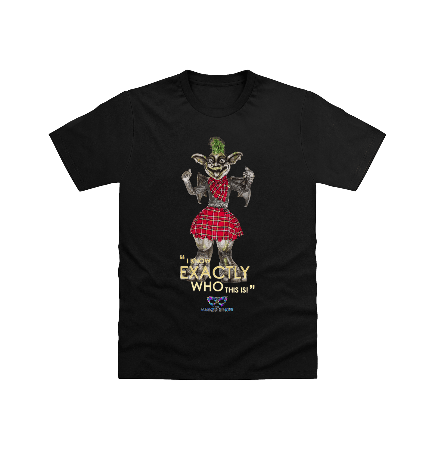 Black Printed T-shirt Front