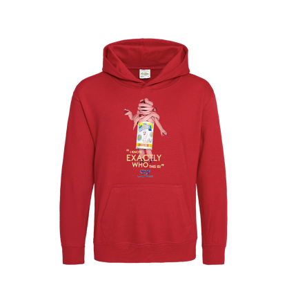 Fire Red Printed Kids Hoodie Front