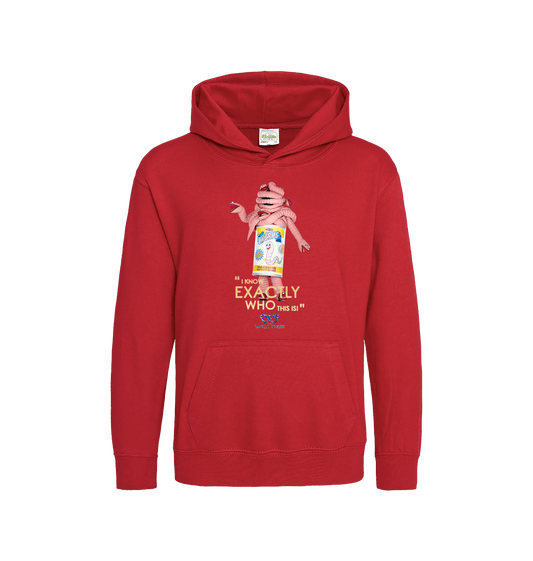 Fire Red Printed Kids Hoodie Front