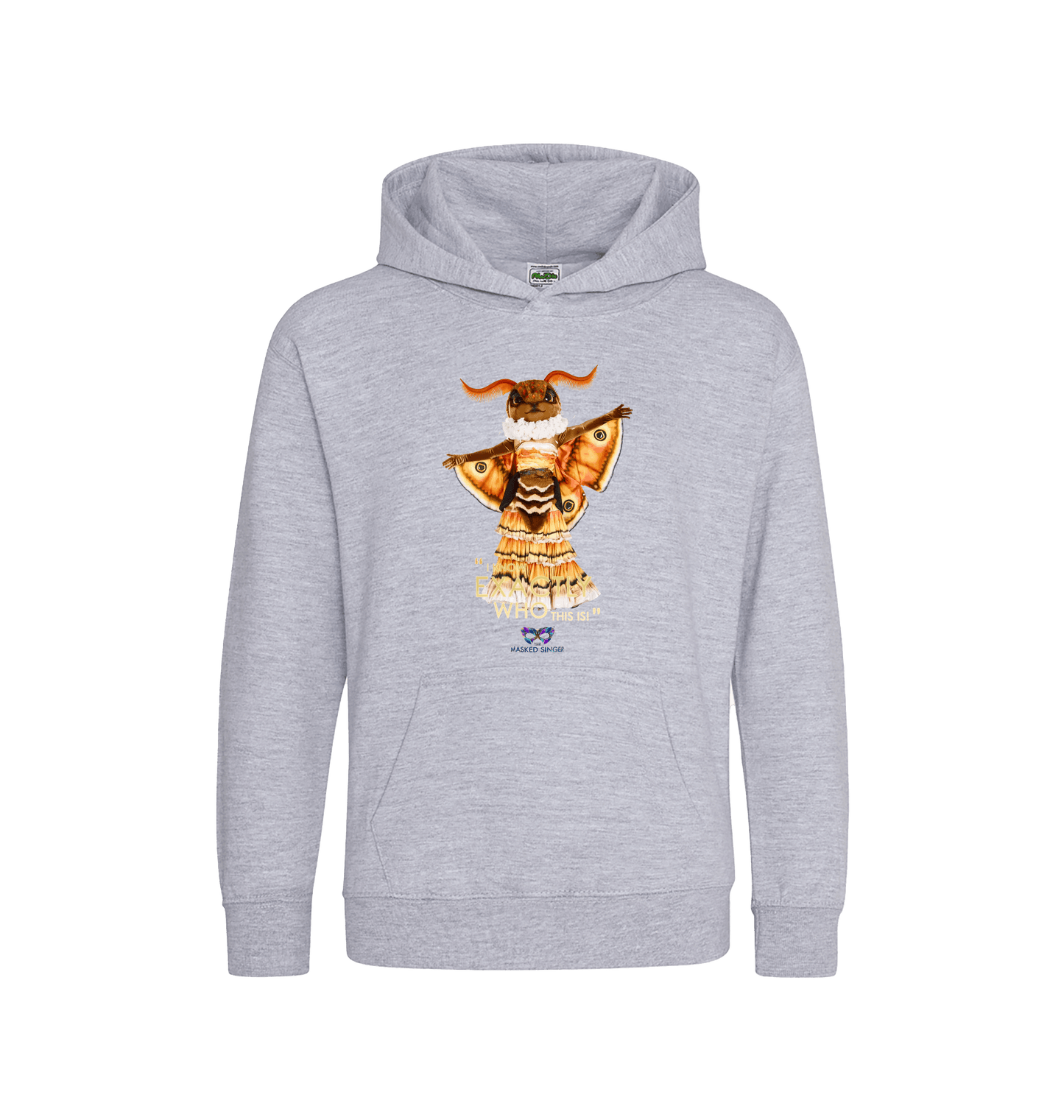 Heather Grey Printed Kids Hoodie Front