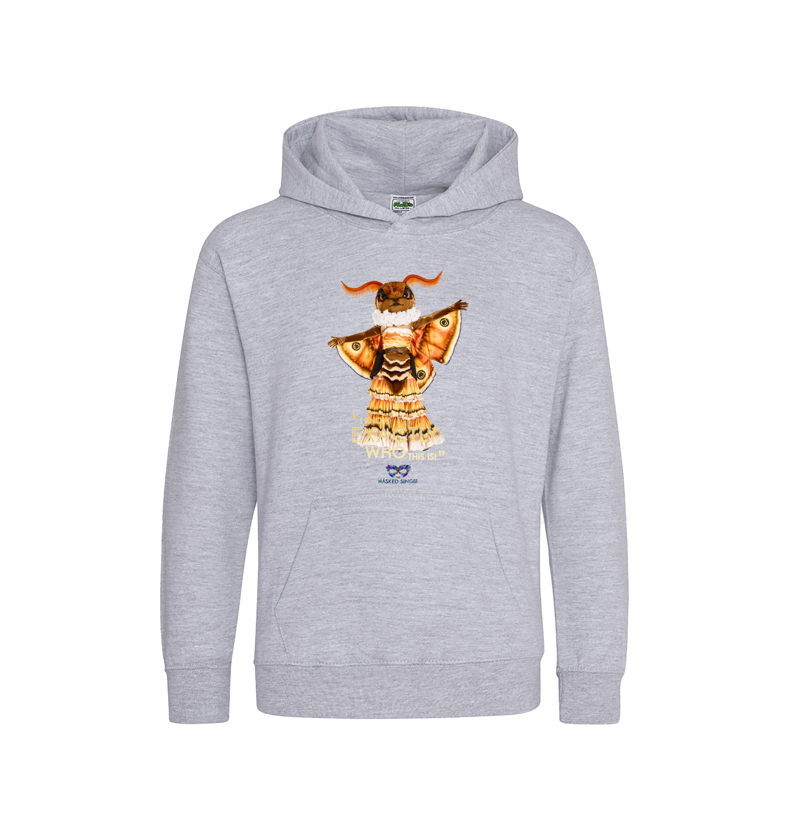 Heather Grey Printed Kids Hoodie Front