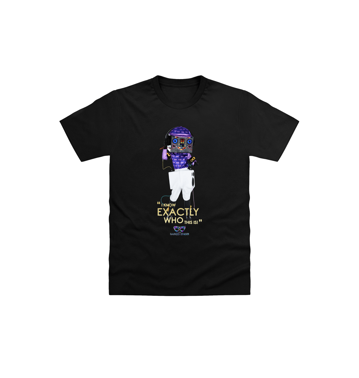 Black Printed Kids T-Shirt Front