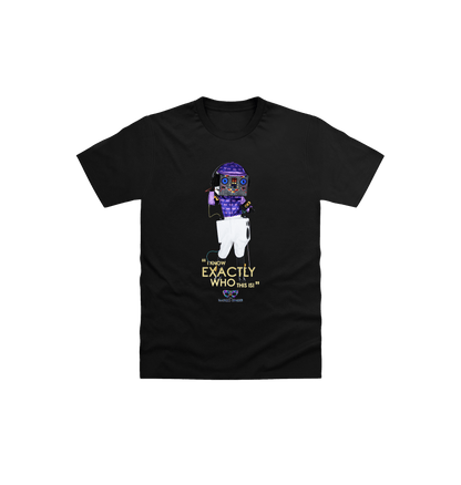 Black Printed Kids T-Shirt Front